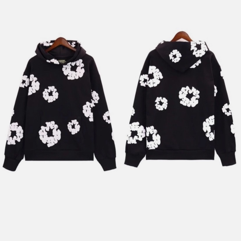 New Denim Tears Oversized Black And White Wreath Hoodie Small Fits Like Medium